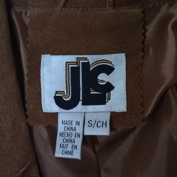 JLC New York Woman Skirt Suit 💯% Suede Leather Rust Cropped Sz- S/ 40" - Picture 4 of 14